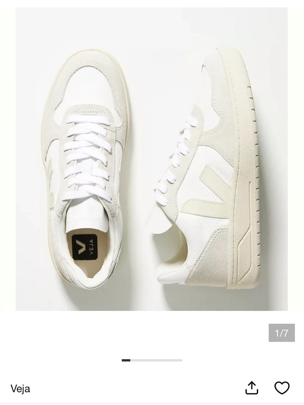 Veja Women’s White Cream Low-Top Sneakers